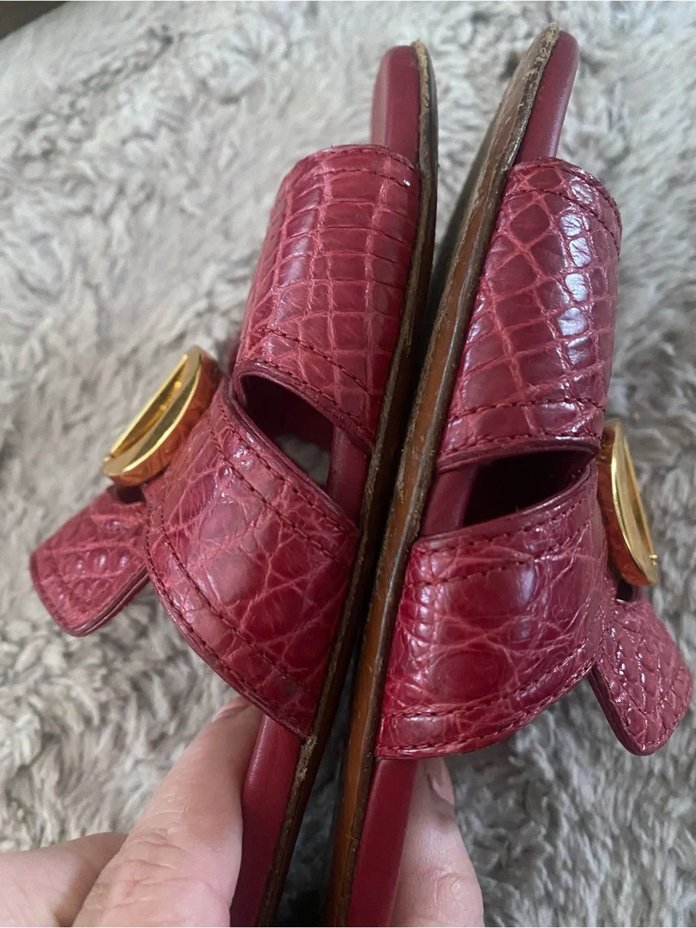 Dior burgundy croc